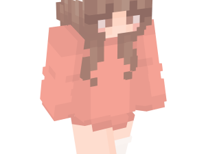 pixel art character, Minecraft avatar, cute gaming skin, blocky design, Minecraft Skin PNG