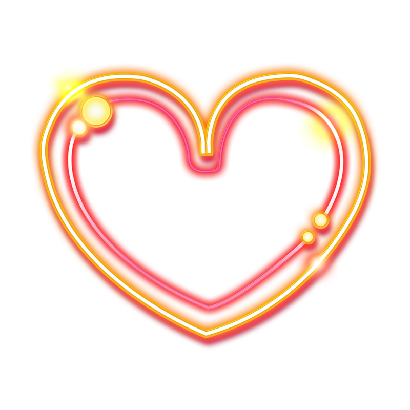 Neon Heart PNG Clipart