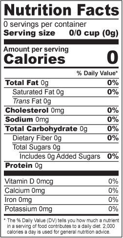 Nutrition Facts PNG Photo