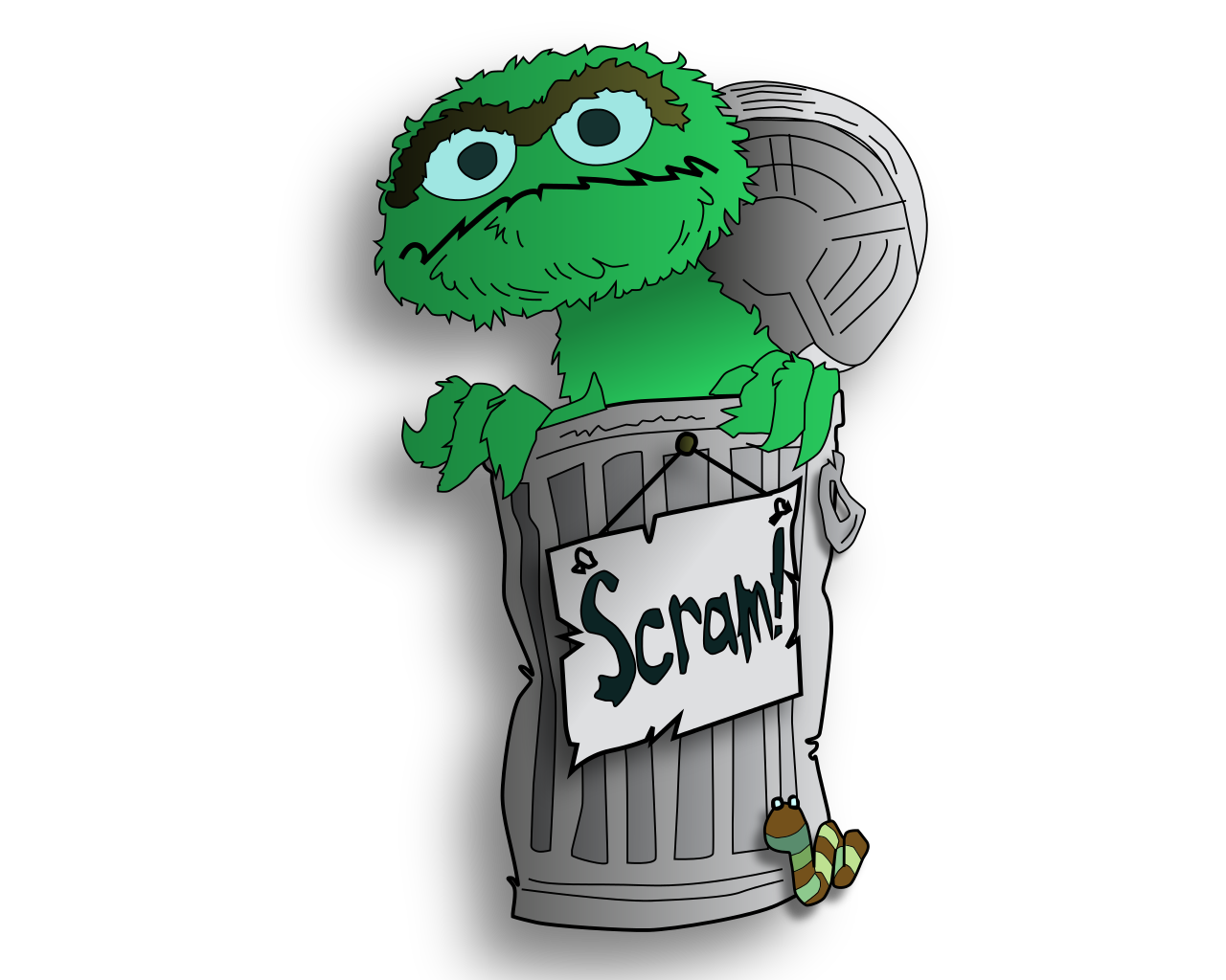 Oscar The Grouch PNG Cutout