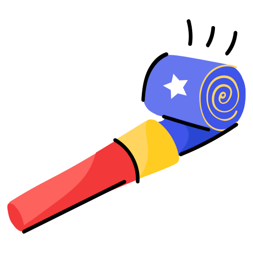 Party Blower Horn PNG Cutout