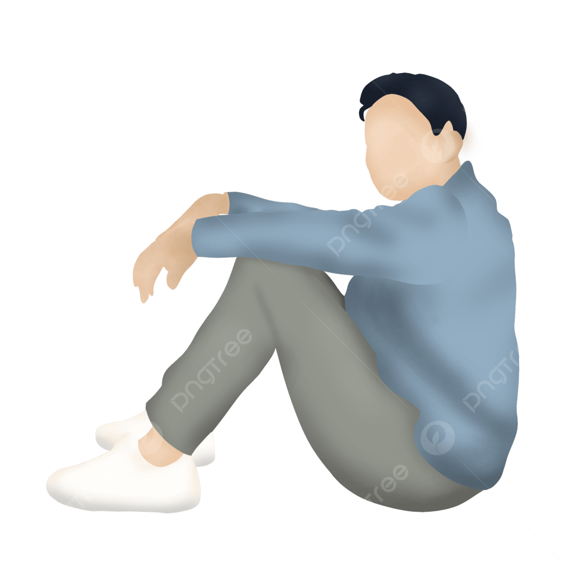 Person Sitting PNG Image