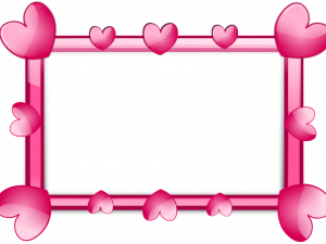 heart border, pink frame, romantic decoration, love theme, Pink Border PNG