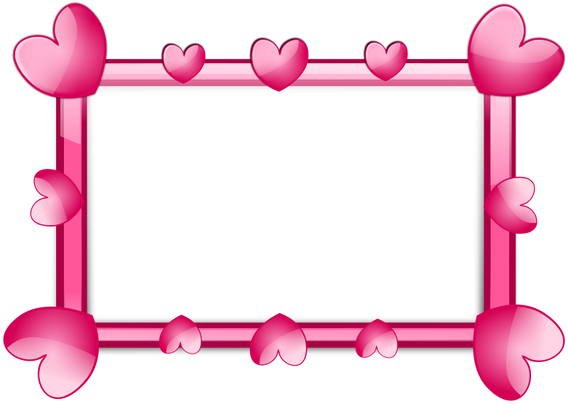 heart border, pink frame, romantic decoration, love theme, Pink Border PNG