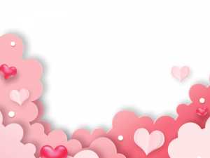 hearts background, romantic design, love theme, pink cloud decoration, Pink Border PNG