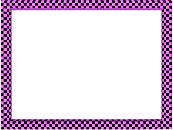 checkerboard border, pink and black pattern, decorative frame, vibrant design, Pink Border PNG