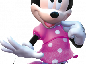 Minnie Mouse, animated character, Disney icon, pink polka dot dress, Pink Minnie Mouse PNG