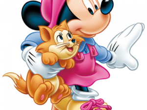 Minnie Mouse, cartoon character, Disney icon, pet cat, Pink Minnie Mouse PNG