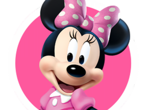 Minnie Mouse, Disney character, cartoon icon, animated figure, Pink Minnie Mouse PNG