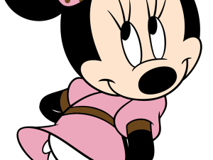 Minnie Mouse, animated character, Disney icon, pink dress, bow design, cartoon figure, Pink Minnie Mouse PNG