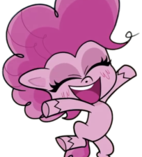 cartoon character, playful pony, animated character, cheerful expression, Pinkie Pie PNG