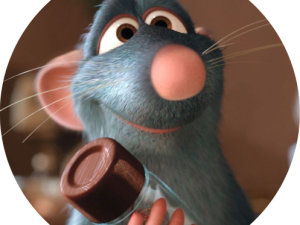 Animated Rat Chef Holding Glass Bottle, Culinary Character, Cartoon Cooking, Family-Friendly Animation, Ratatouille PNG