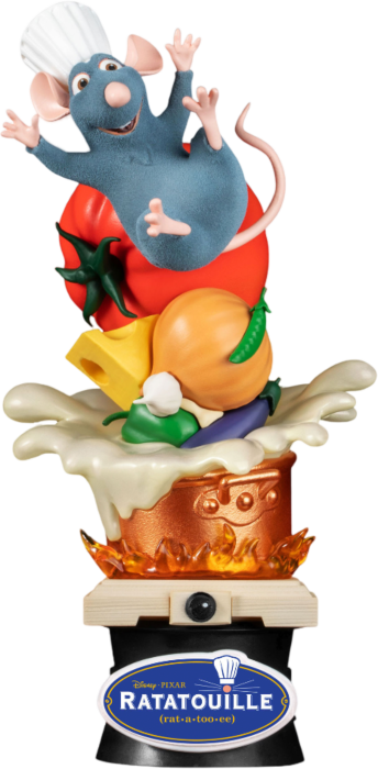 Colorful Food Character Sculpture, Whimsical Kitchen Decor, Cartoon Vegetable Figurine, Fun Cooking Collectible, Ratatouille PNG