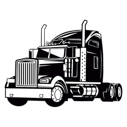semi truck clip art black and white
