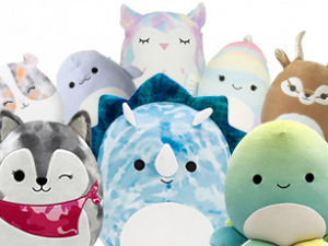 plush toys, cute stuffed animals, whimsical designs, soft companions, Squishmallow PNG