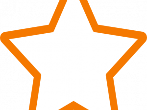 star icon, orange star, graphic element, rating symbol, Star Outline PNG