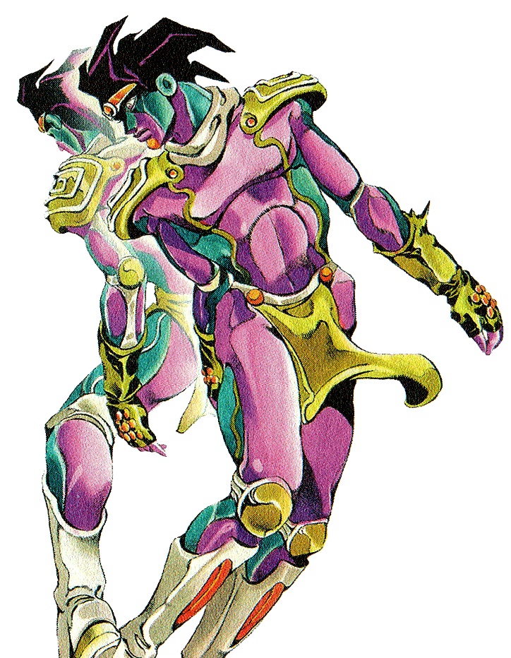Star Platinum: The World, purple and white suit character transparent  background PNG clipart