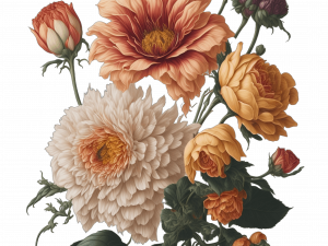 Vintage Flowers PNG File