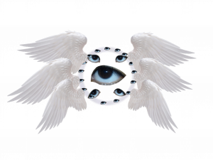 angelic eye, spiritual symbolism, ethereal wings, mystical vision, Weirdcore Eyes PNG