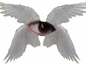 eye with wings, surreal imagery, creative design, fantasy art, Weirdcore Eyes PNG