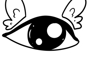 cartoon eye, whimsical design, cute illustration, animated features, Weirdcore Eyes PNG