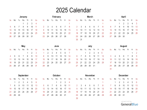 2025 Yearly Calendar, annual planner, month-by-month schedule, calendar layout, time management tool, Calendar 2025 PNG