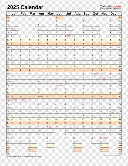 2025 calendar, year planner, monthly schedule, printable design PNG