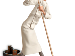 Chef Cleaning Kitchen, Culinary Character Mopping Floor, Animated Chef with Mop, Restaurant Maintenance Image, Ratatouille PNG