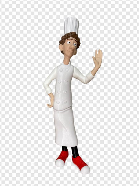 Alfredo Linguini, Chef Figurine, Cartoon Chef Character, Culinary Toy, Chef Action Figure, Ratatouille PNG