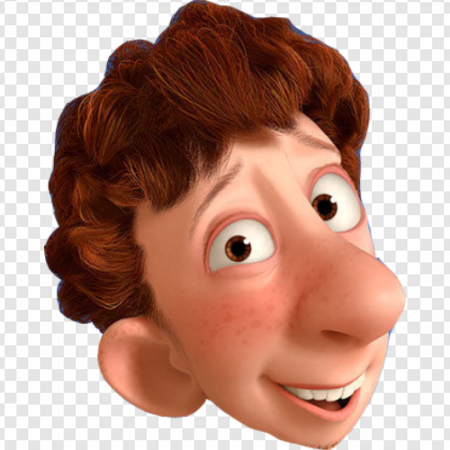 Alfredo Linguini Curly Hair, Cartoon Boy Face, Ratatouille PNG