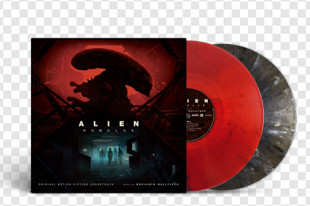 alien soundtrack, red vinyl record, science fiction music, movie score collector's item, Alien Romulus PNG