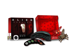 Alien merchandise, collectible items, horror themed gifts, sci-fi memorabilia, Alien Romulus PNG