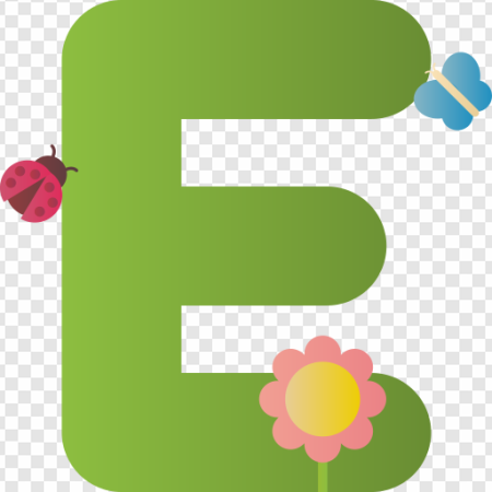 letter E, colorful illustration, nature elements, educational graphics, Alphabet Lore Letter E PNG