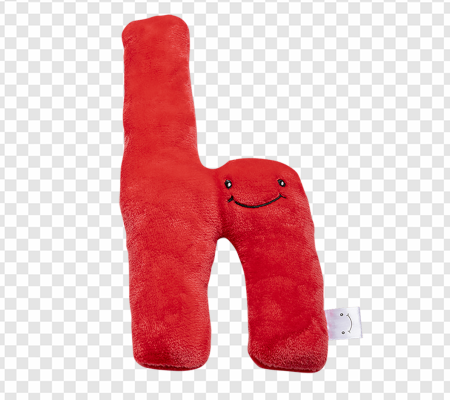 plush letter h, red soft toy, smiling character pillow, adorable alphabet plush, Alphabet Lore Letter H PNG