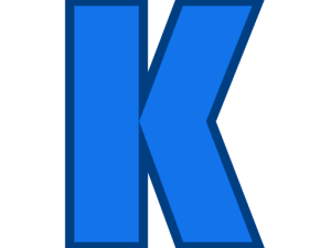 letter K, blue graphic, alphabet symbol, typography design, Alphabet Lore Letter K PNG