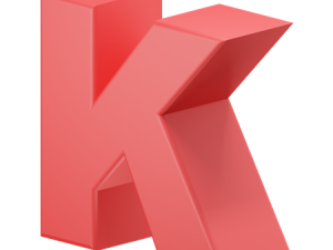 3D letter K, red geometric shape, modern typography, digital design, Alphabet Lore Letter K PNG