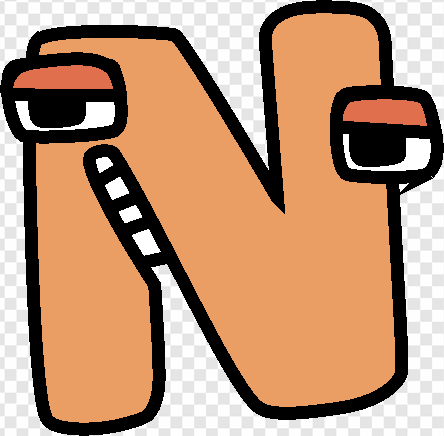 letter N, cartoon character, playful design, creative typography, Alphabet Lore Letter N PNG