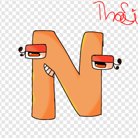 animated letter N, cartoon character, playful typography, colorful design, Alphabet Lore Letter N PNG