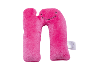 plush letter toy, pink alphabet cushion, soft decorative letter, children's educational toy, Alphabet Lore Letter N PNG