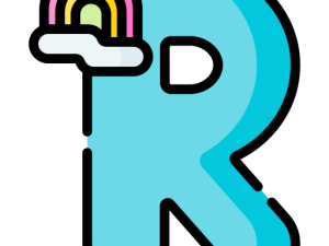 colorful letter R, playful design, rainbow graphic, modern illustration, Alphabet Lore Letter R PNG