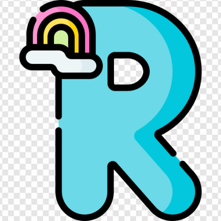 colorful letter R, playful design, rainbow graphic, modern illustration, Alphabet Lore Letter R PNG