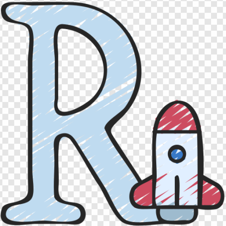 rocket illustration, letter R design, space theme graphic, playful art, Alphabet Lore Letter R PNG