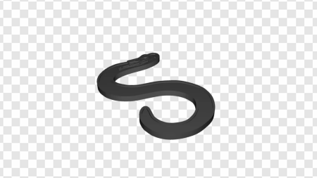 hook, black design, curved shape, versatile tool, Alphabet Lore Letter S PNG