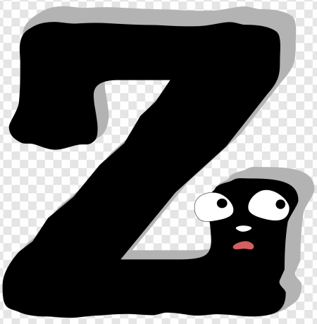 cartoon character, letter Z, playful design, expressive illustration, Alphabet Lore Letter Z PNG