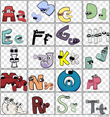 alphabet letters, colorful typography, educational graphics, playful design, Alphabet Lore Letters A to Z PNG