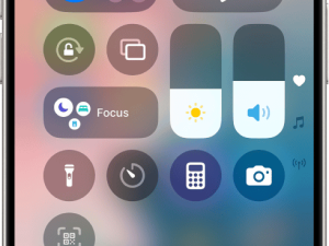 smartphone interface, control center, mobile settings, app shortcuts, iOS 18 PNG