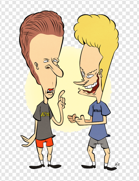 animated characters, comedy duo, cartoon series, 90s nostalgia, Beavis Butthead PNG