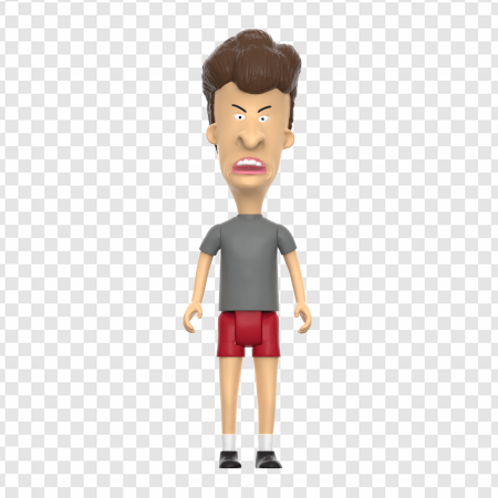 animated character, cartoon figure, humorous expression, playful design, Beavis Butthead PNG