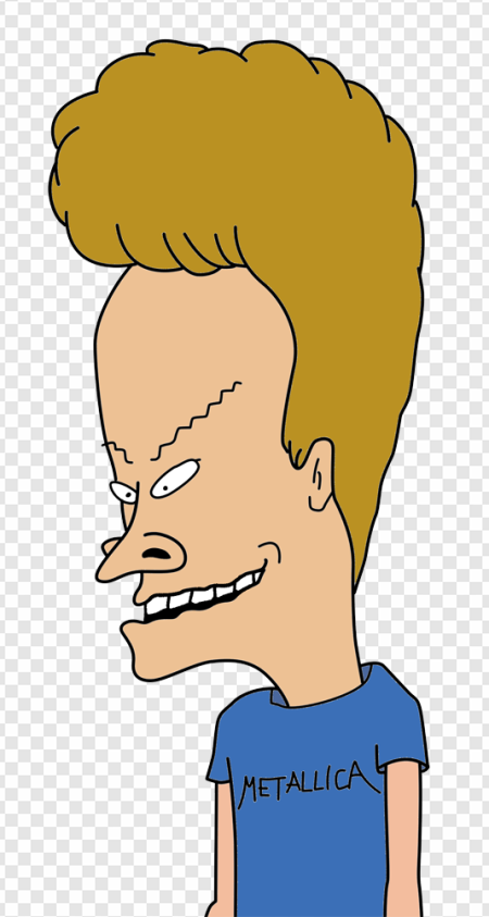 cartoon character, animated series, comedic style, 90s nostalgia, Beavis Butthead PNG