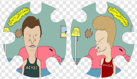 animated characters, cartoon duo, 90s animation, comedy series, Beavis Butthead PNG